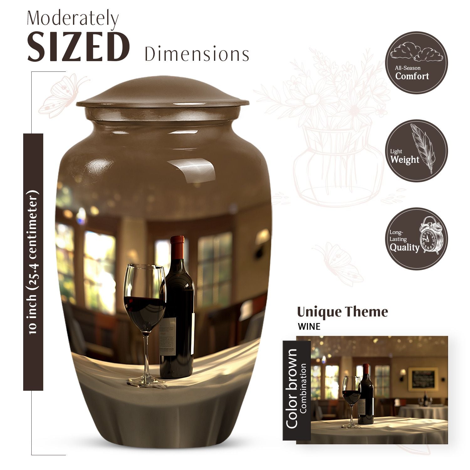 classic wine urn for dad's ashes