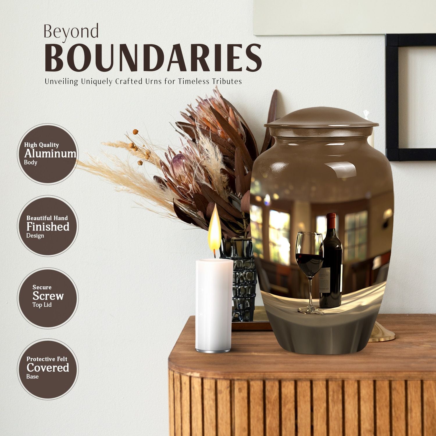 classic wine urn for dad's ashes