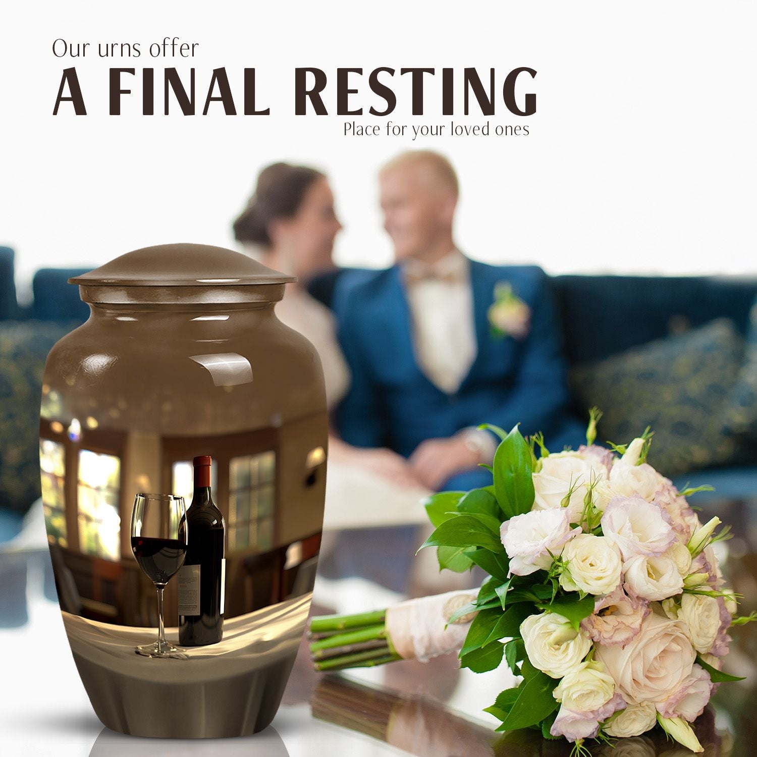 classic wine urn for dad's ashes