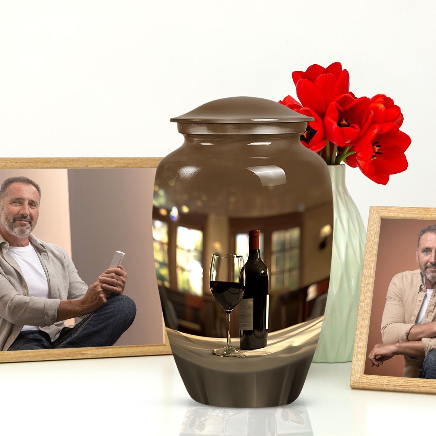 classic wine urn for dad's ashes