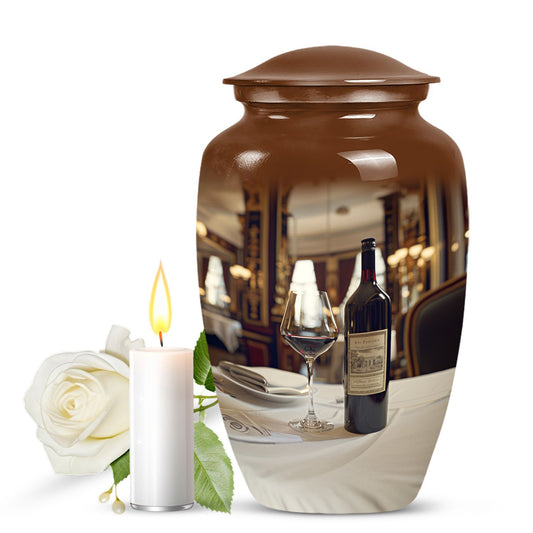 10 Inch classic aluminum wine urn.