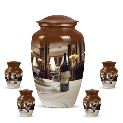 10 Inch classic aluminum wine urn.
