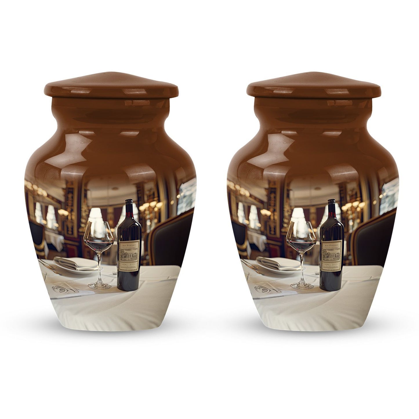 10 Inch classic aluminum wine urn.