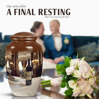 10 Inch classic aluminum wine urn.