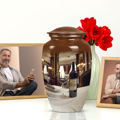 10 Inch classic aluminum wine urn.