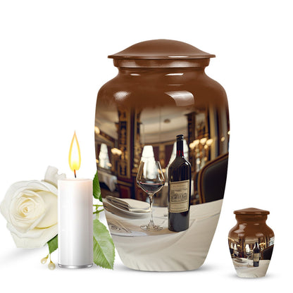 10 Inch classic aluminum wine urn.