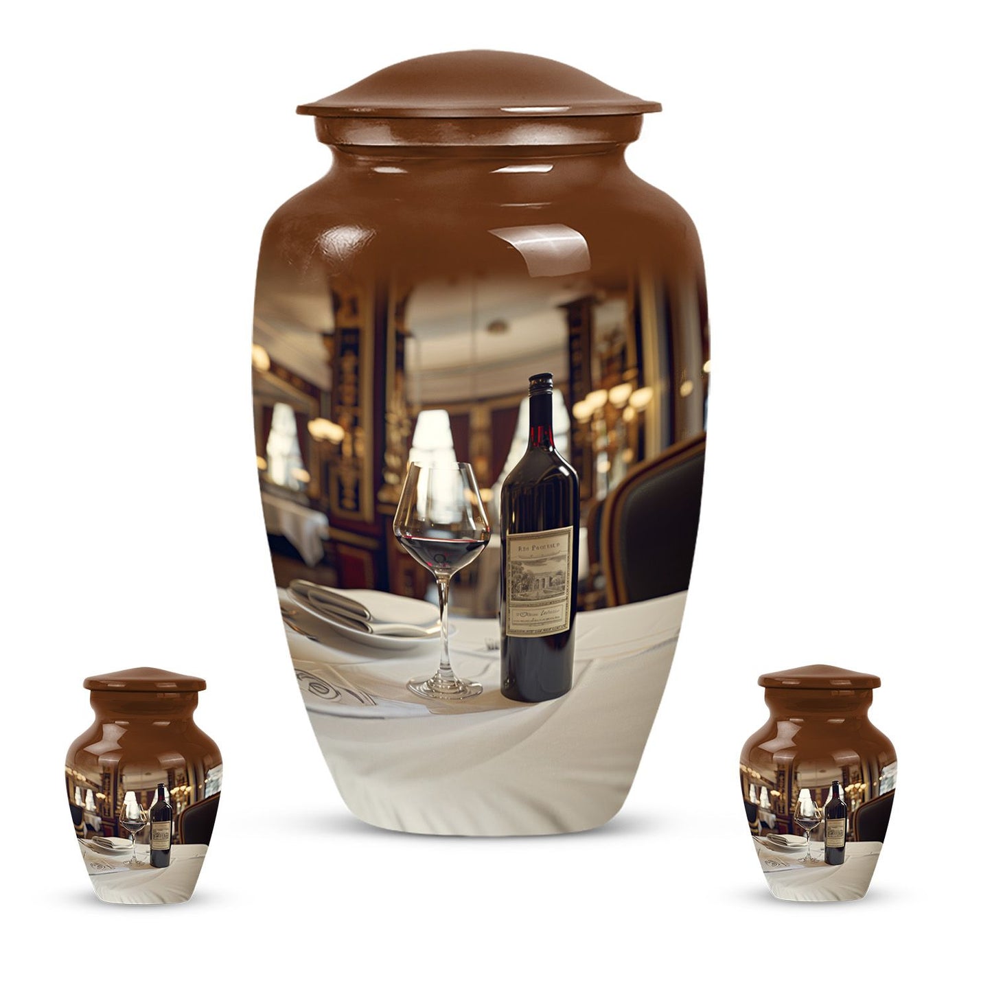 10 Inch classic aluminum wine urn.