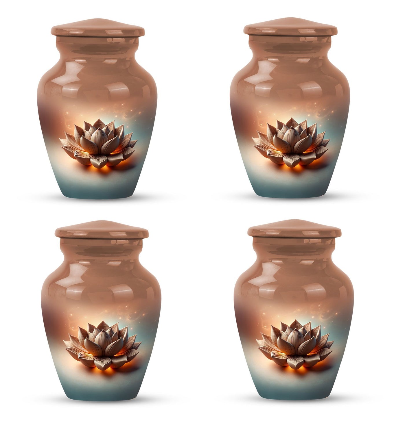 10-inch classic lotus urn for men's cremation urn