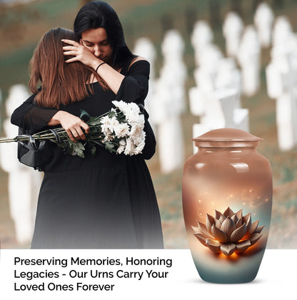 10-inch classic lotus urn for men's cremation urn