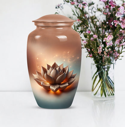10-inch classic lotus urn for men's cremation urn