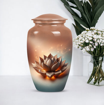 10-inch classic lotus urn for men's cremation urn