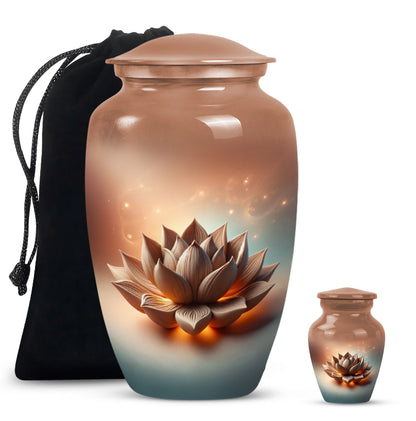 10-inch classic lotus urn for men's cremation urn