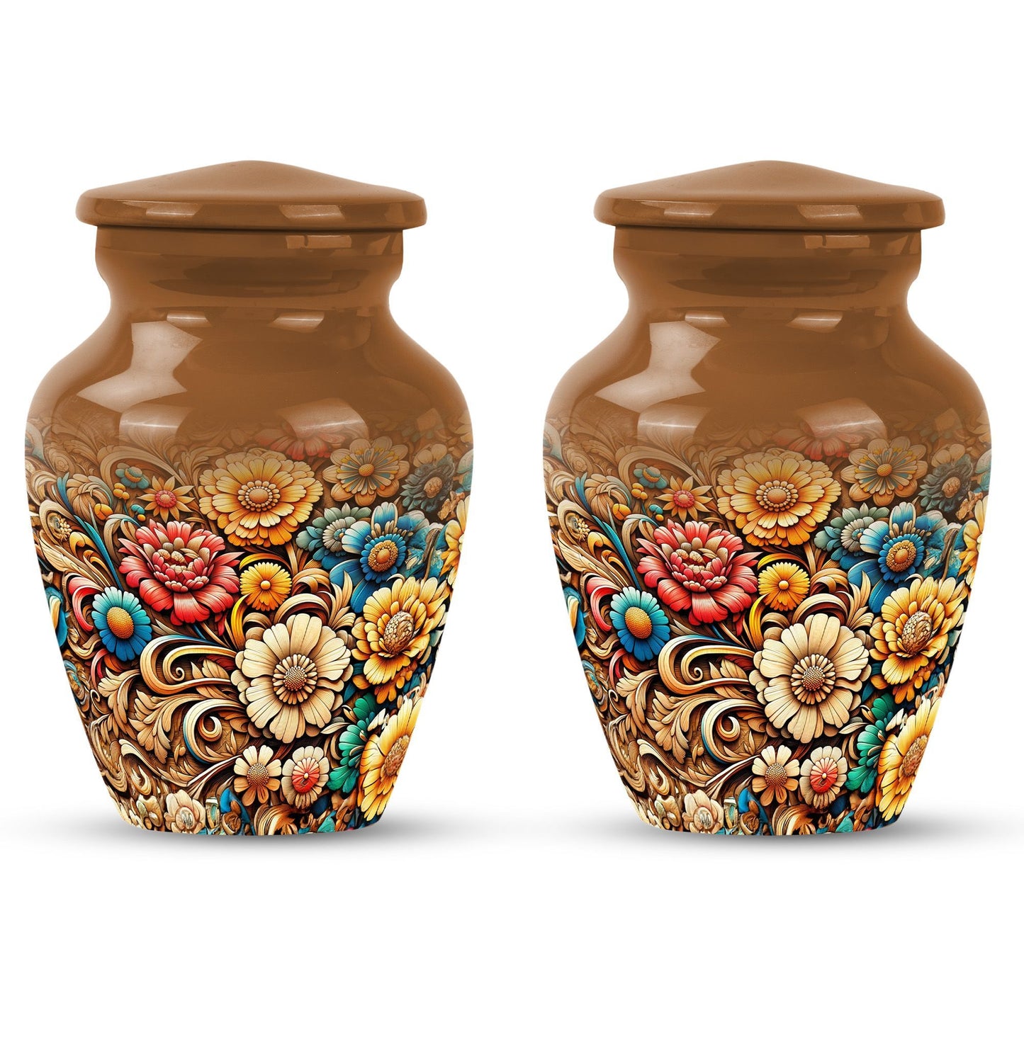 Classic Flowers Urn for cremation.