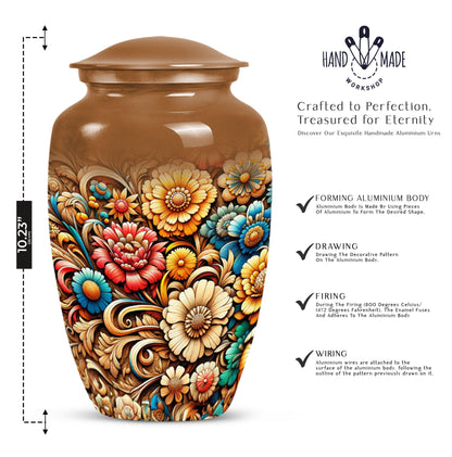 Classic Flowers Urn for cremation.