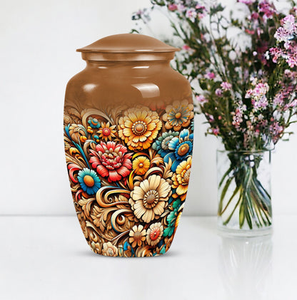 Classic Flowers Urn for cremation.