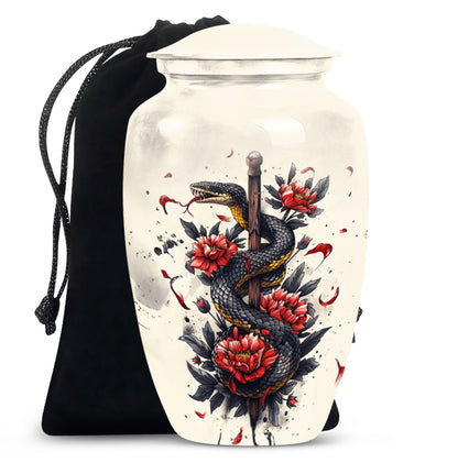10 Inch Classic Snake Urn, memorial funeral urn 