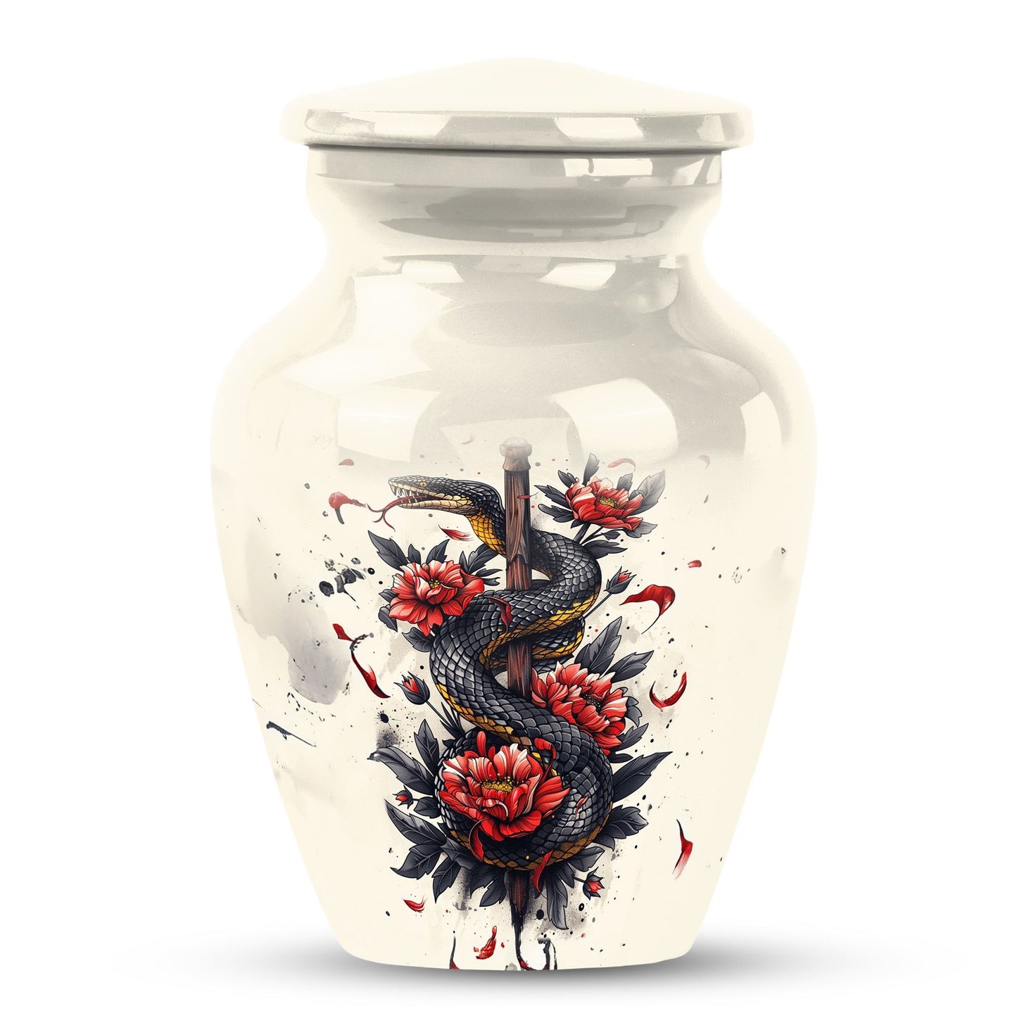 10 Inch Classic Snake Urn, memorial funeral urn 