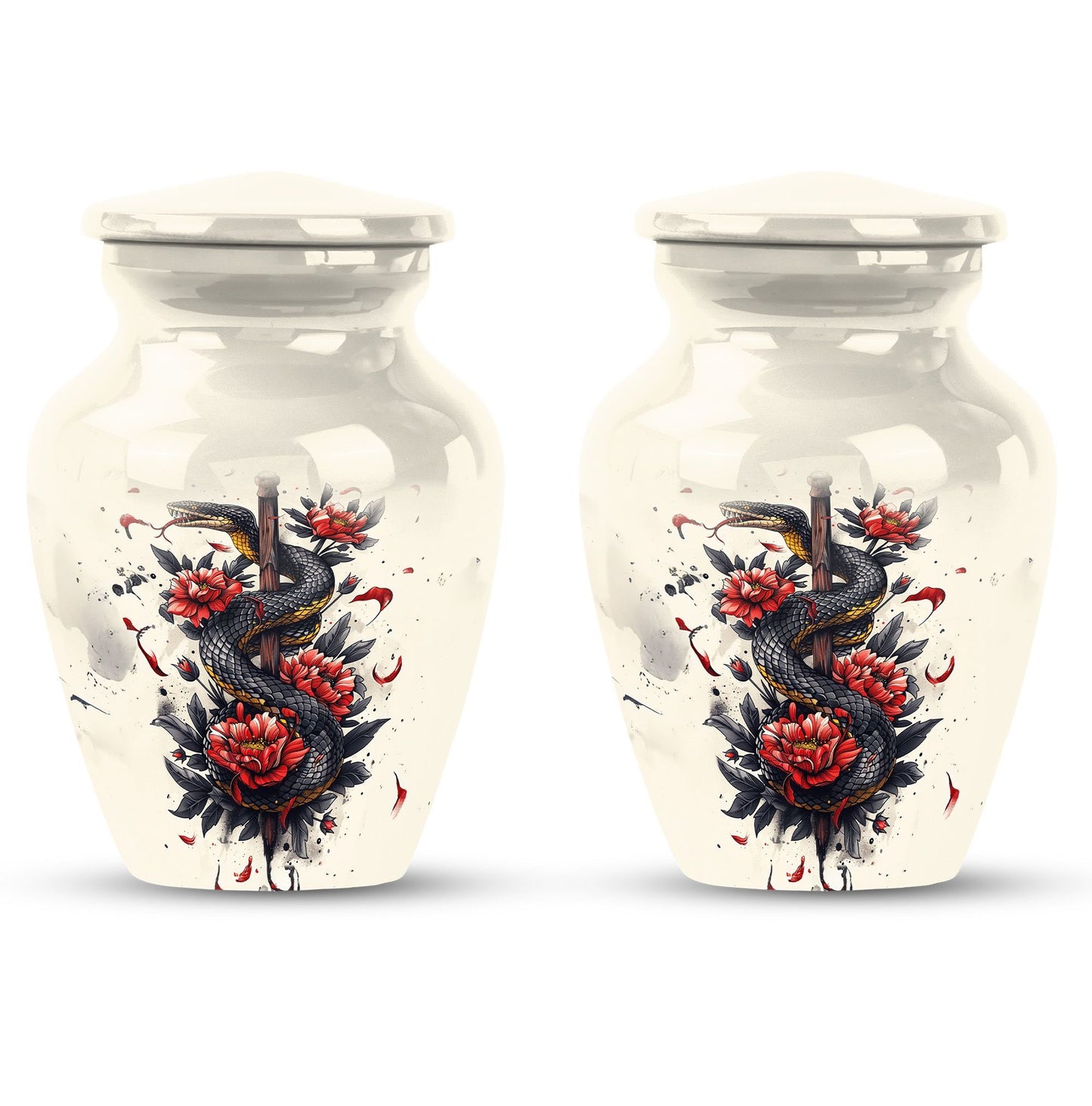 10 Inch Classic Snake Urn, memorial funeral urn 