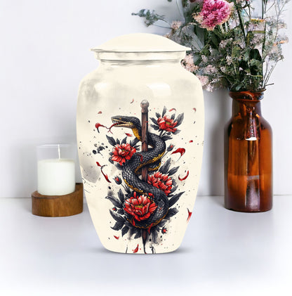 10 Inch Classic Snake Urn, memorial funeral urn 