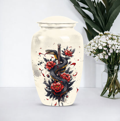 10 Inch Classic Snake Urn, memorial funeral urn 