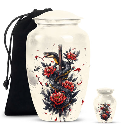 10 Inch Classic Snake Urn, memorial funeral urn 