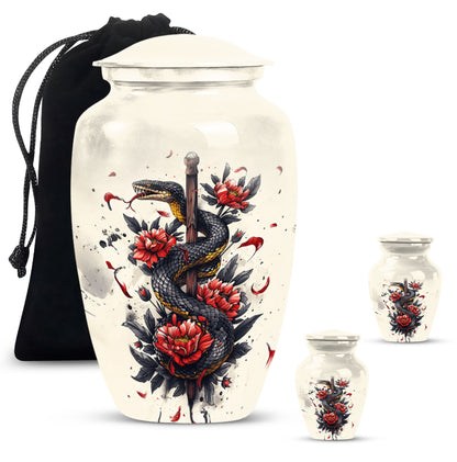 10 Inch Classic Snake Urn, memorial funeral urn 