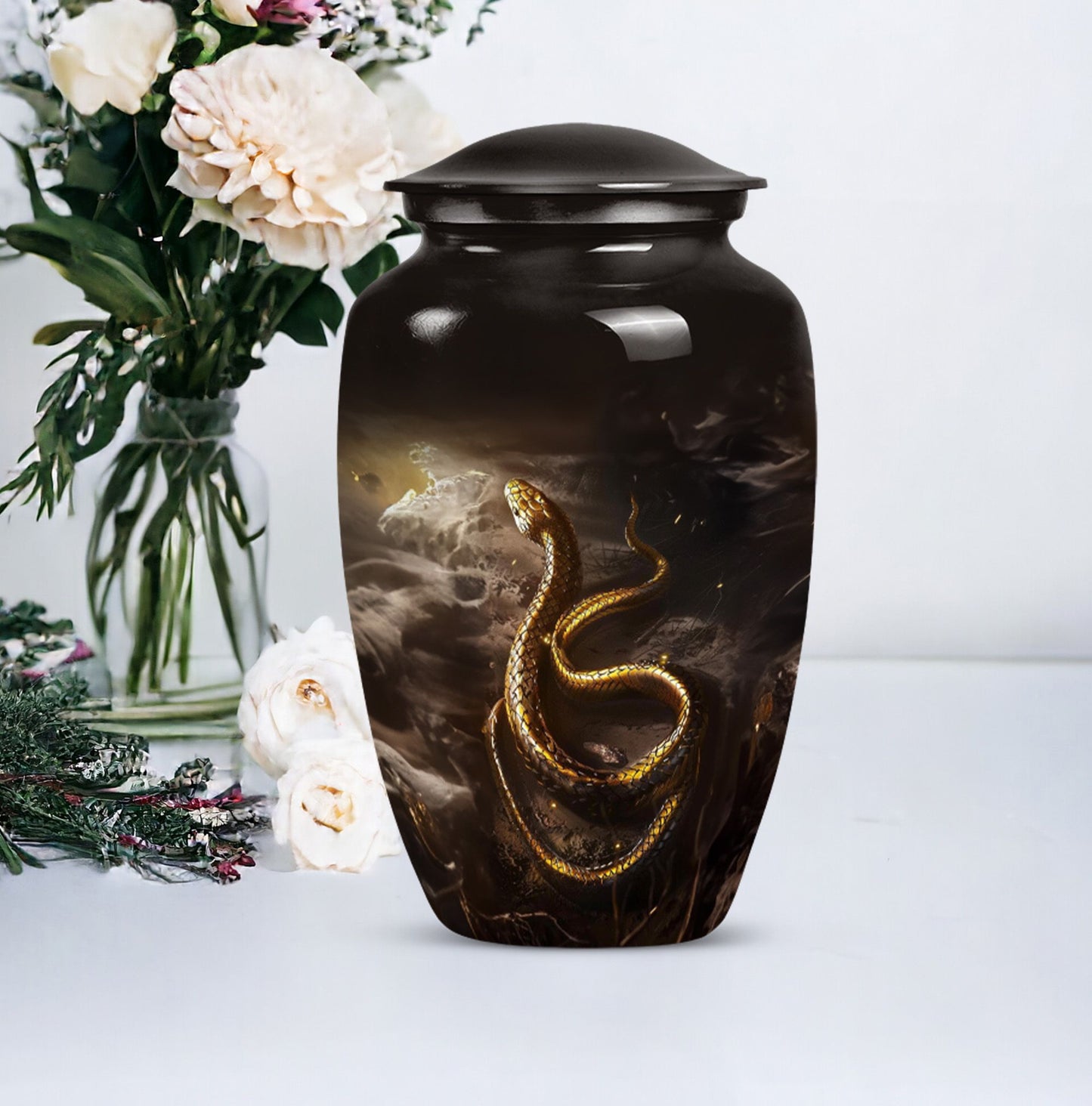 snake urn in classic design.