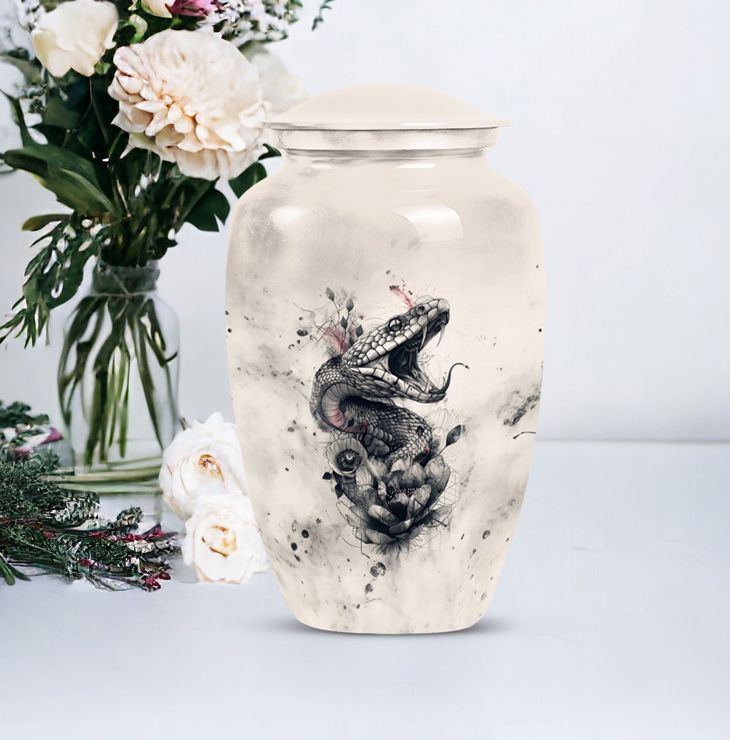 Classic 10 inch aluminium snake urn