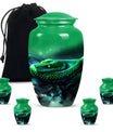abstract aluminium snake urn for adult human ashes.