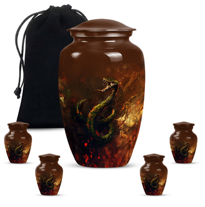 10 inch snake-themed urn for mom's ashes