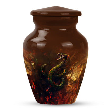 10 inch snake-themed urn for mom's ashes