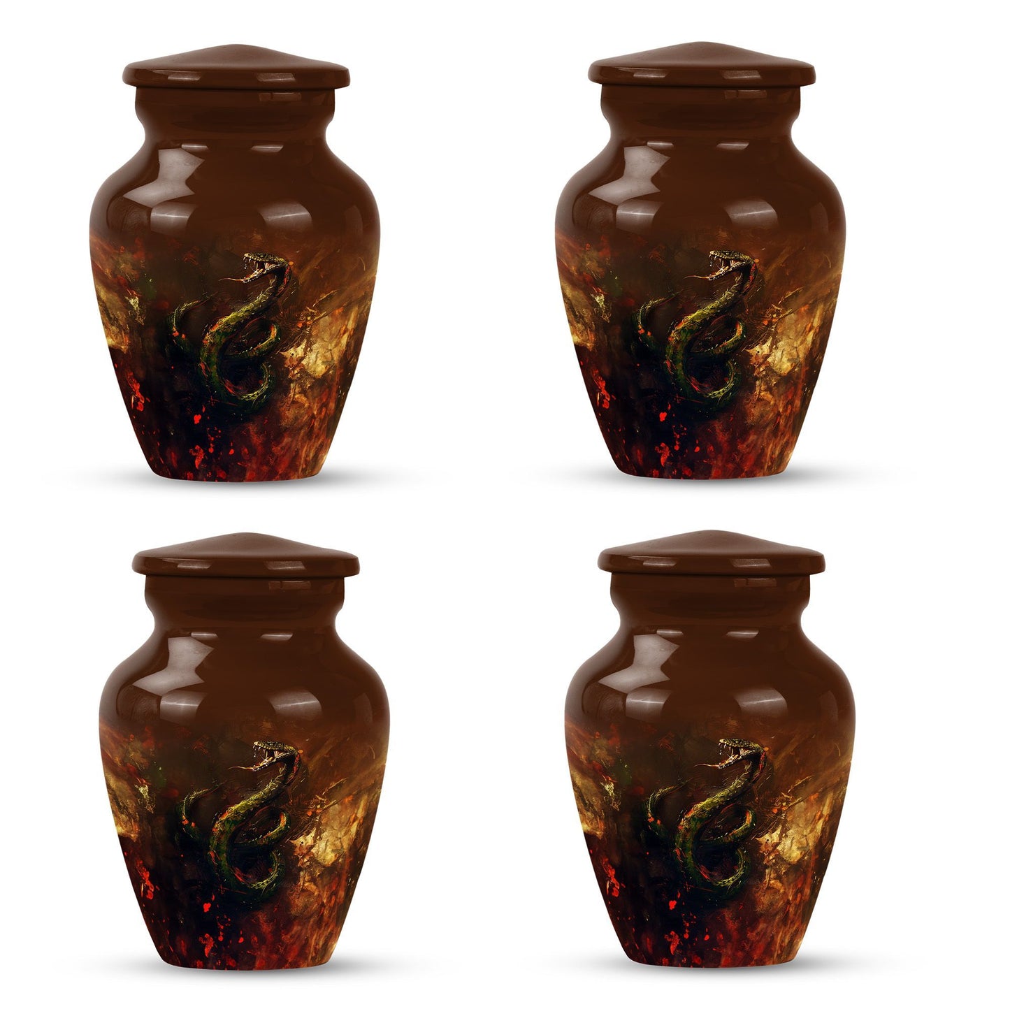 10 inch snake-themed urn for mom's ashes