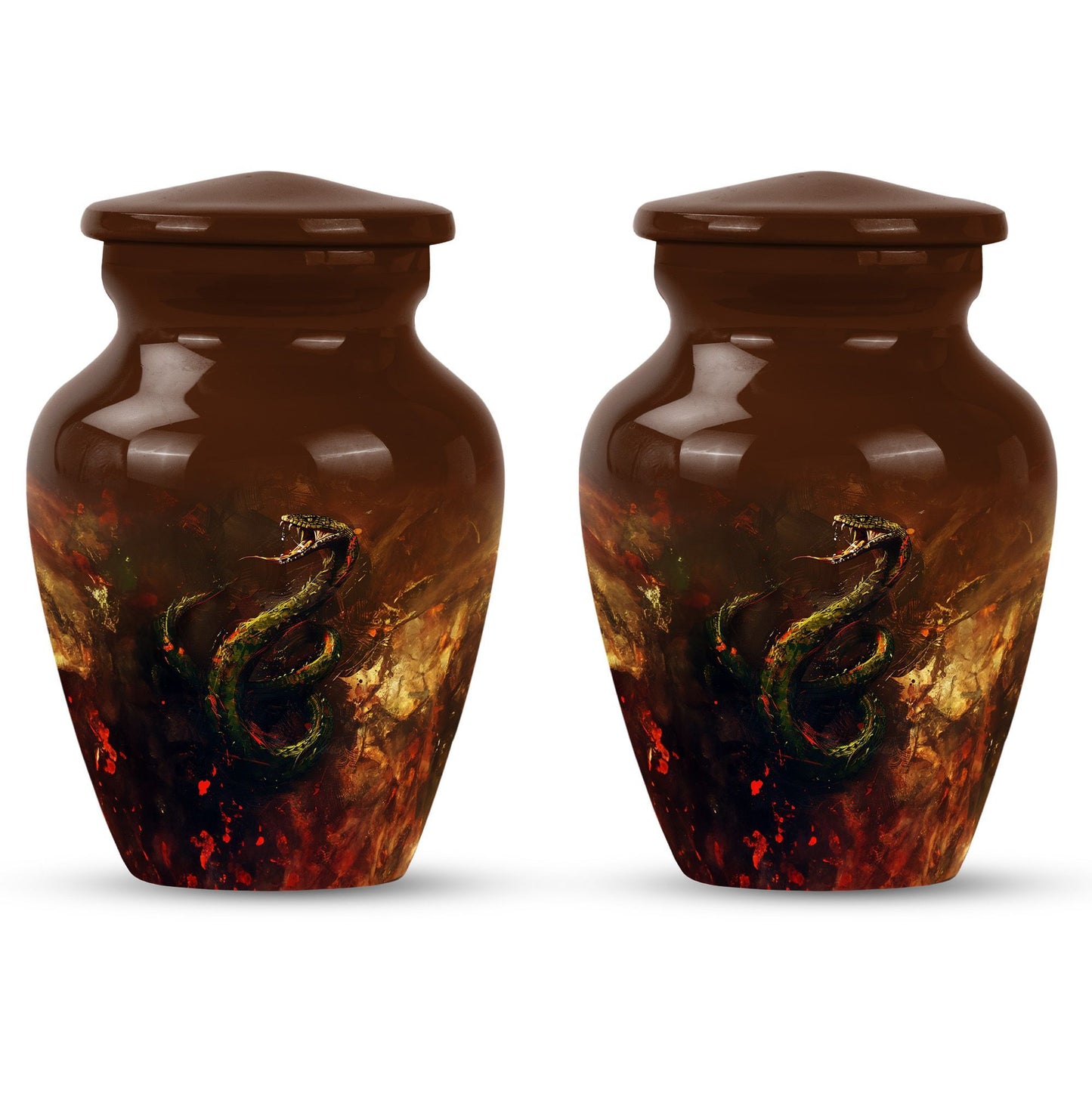 10 inch snake-themed urn for mom's ashes