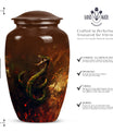 10 inch snake-themed urn for mom's ashes