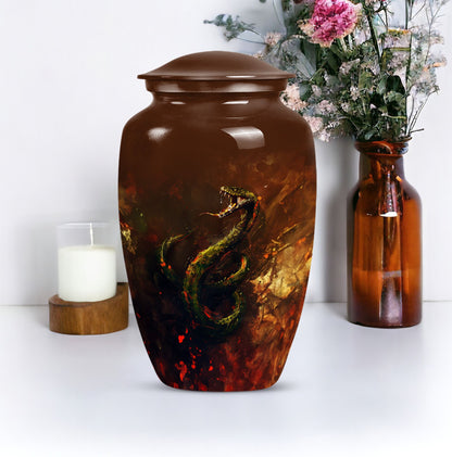 10 inch snake-themed urn for mom's ashes