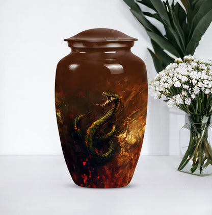 10 inch snake-themed urn for mom's ashes