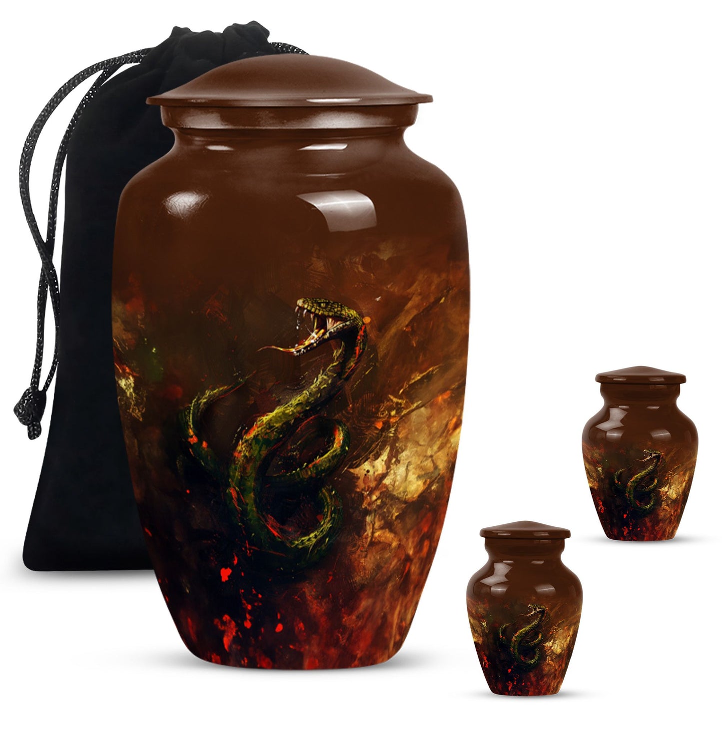 10 inch snake-themed urn for mom's ashes