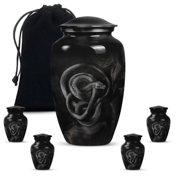 10 inch large Urn with 4 Keepsake 3 Inch Urns