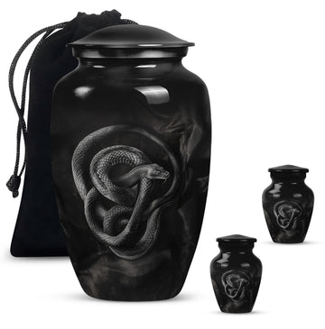 10 inch large Urn with 2 Keepsake 3 Inch Urns