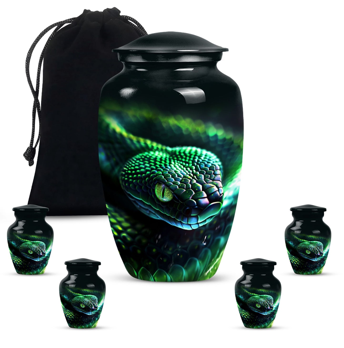 Classic 10-inch snake urn.