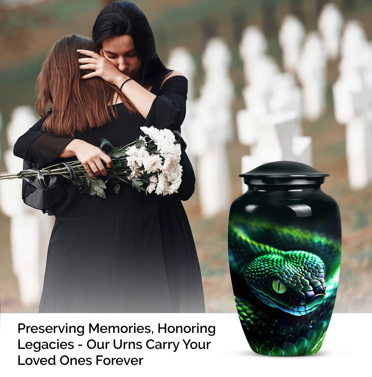Classic 10-inch snake urn.
