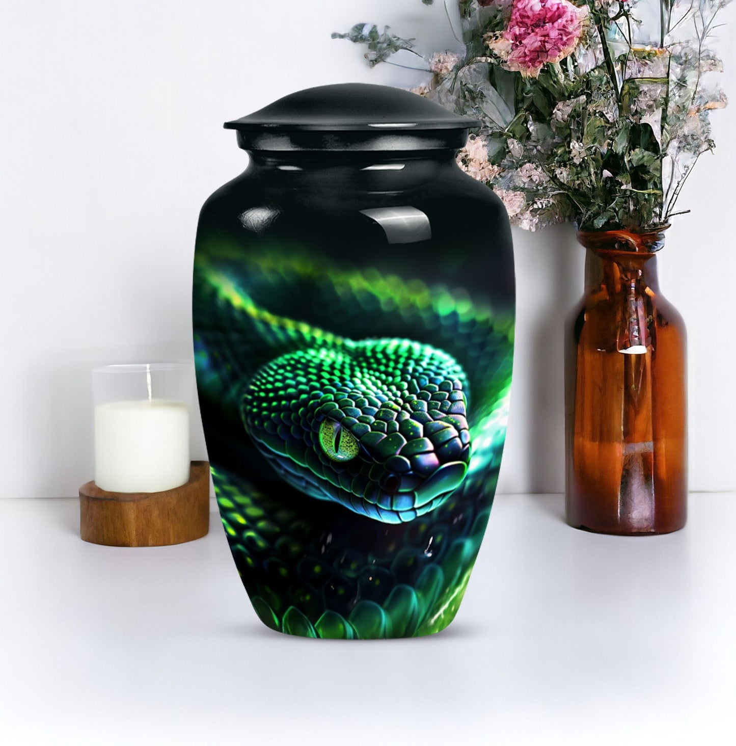 Classic 10-inch snake urn.