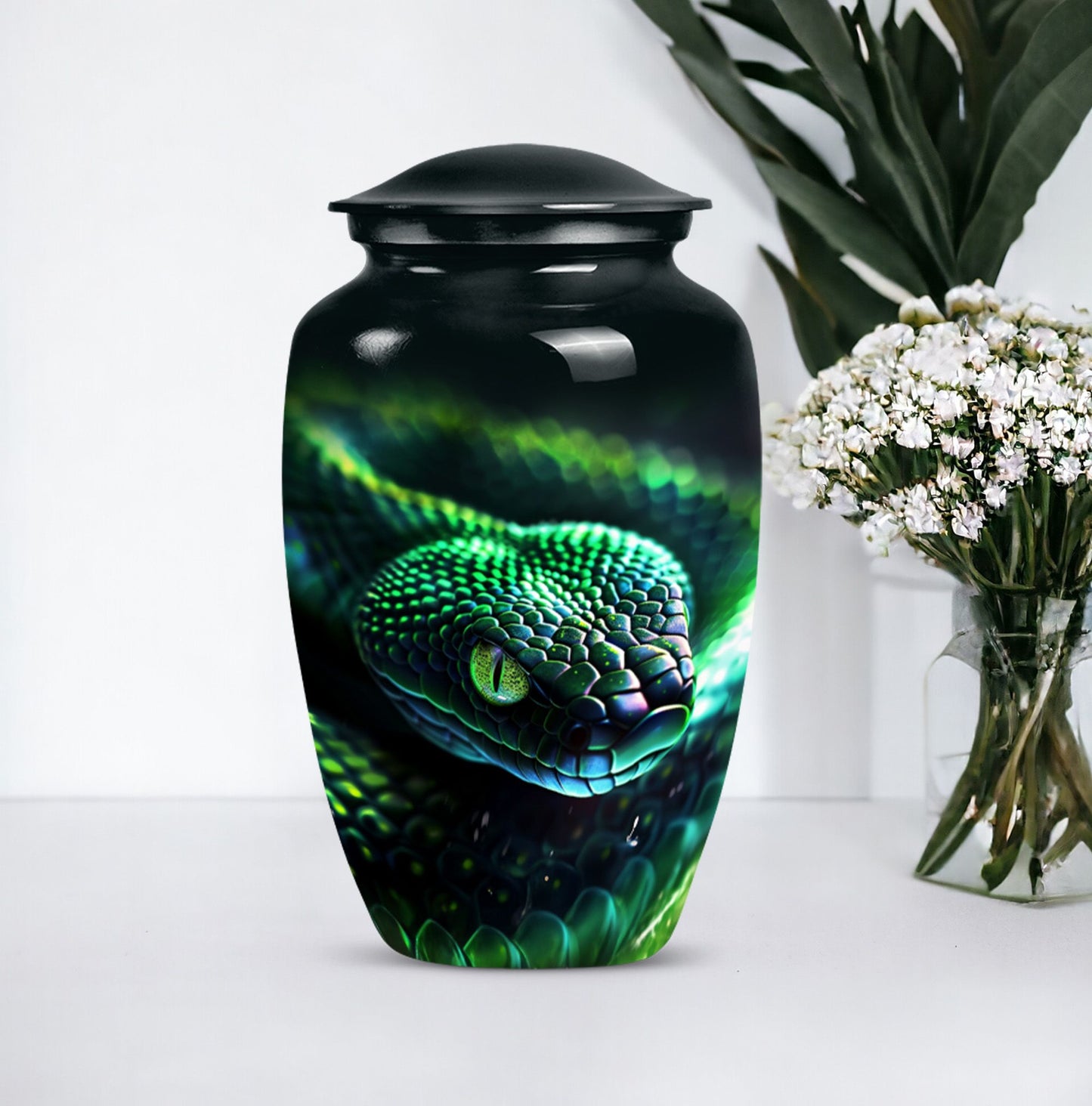 Classic 10-inch snake urn.