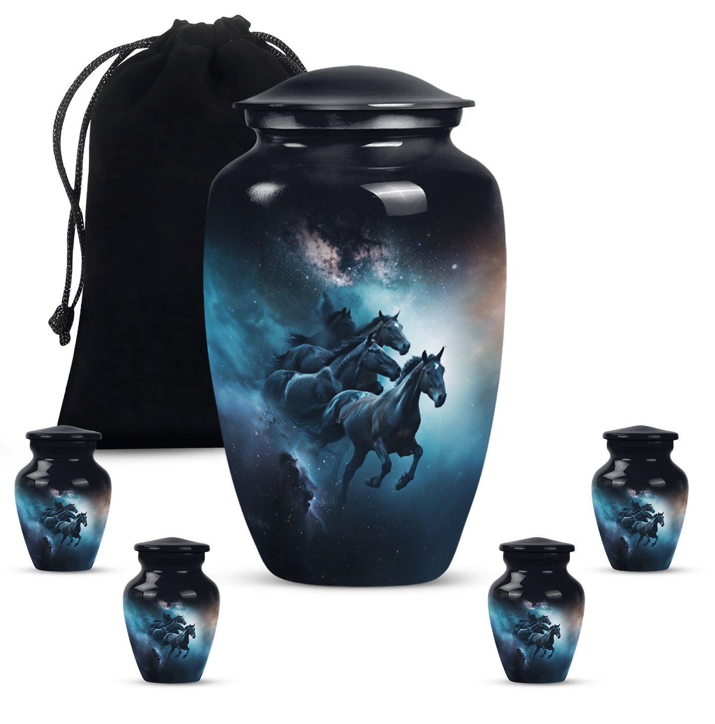 Classic 10 inch horse urn for dad's memorial.