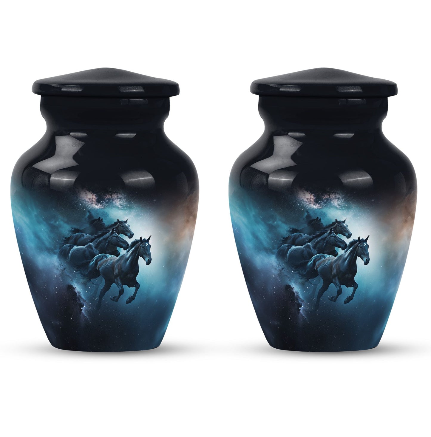 Classic 10 inch horse urn for dad's memorial.