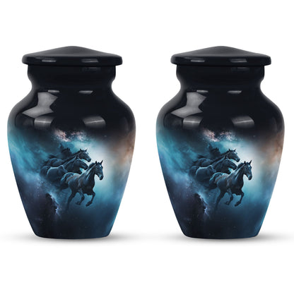 Classic 10 inch horse urn for dad's memorial.