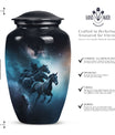 Classic 10 inch horse urn for dad's memorial.