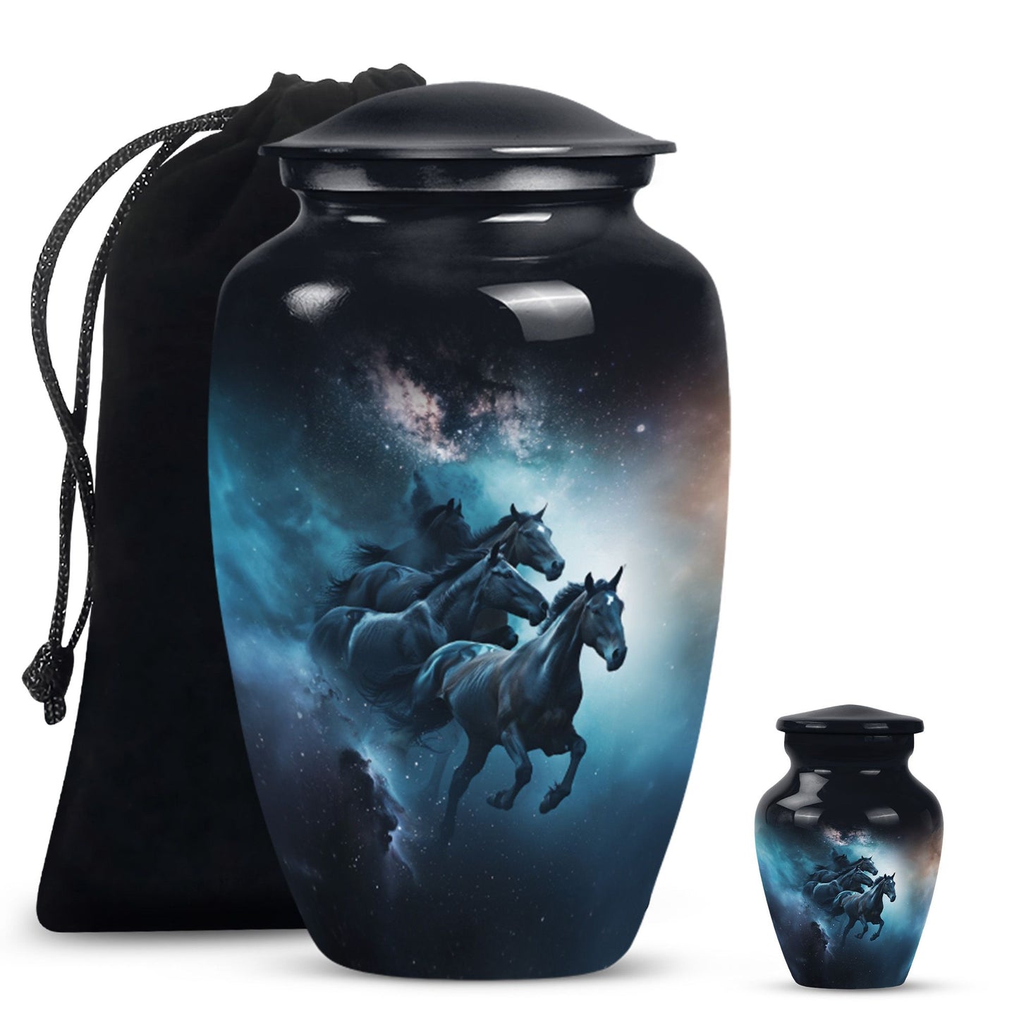 Classic 10 inch horse urn for dad's memorial.