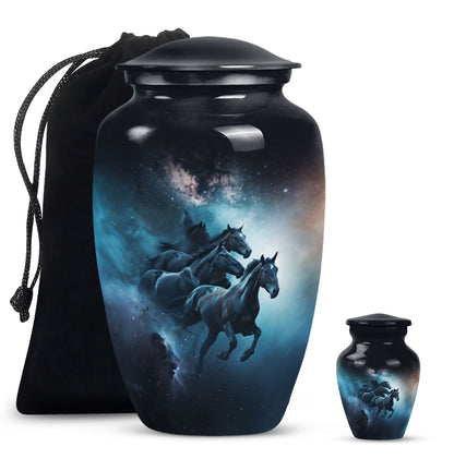 Classic 10 inch horse urn for dad's memorial.