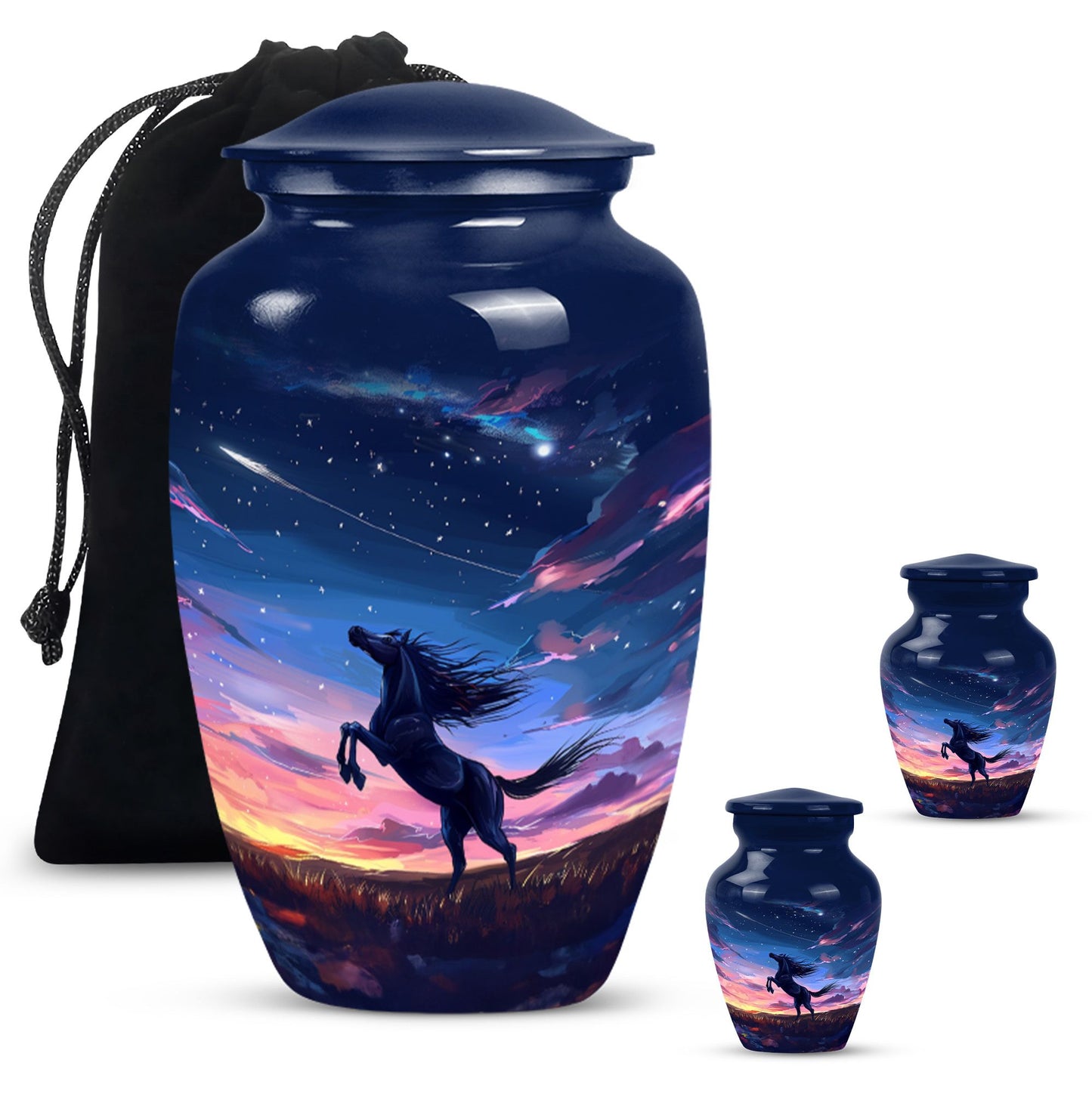 10-inch Classic Horse Urn, large memorial urn 